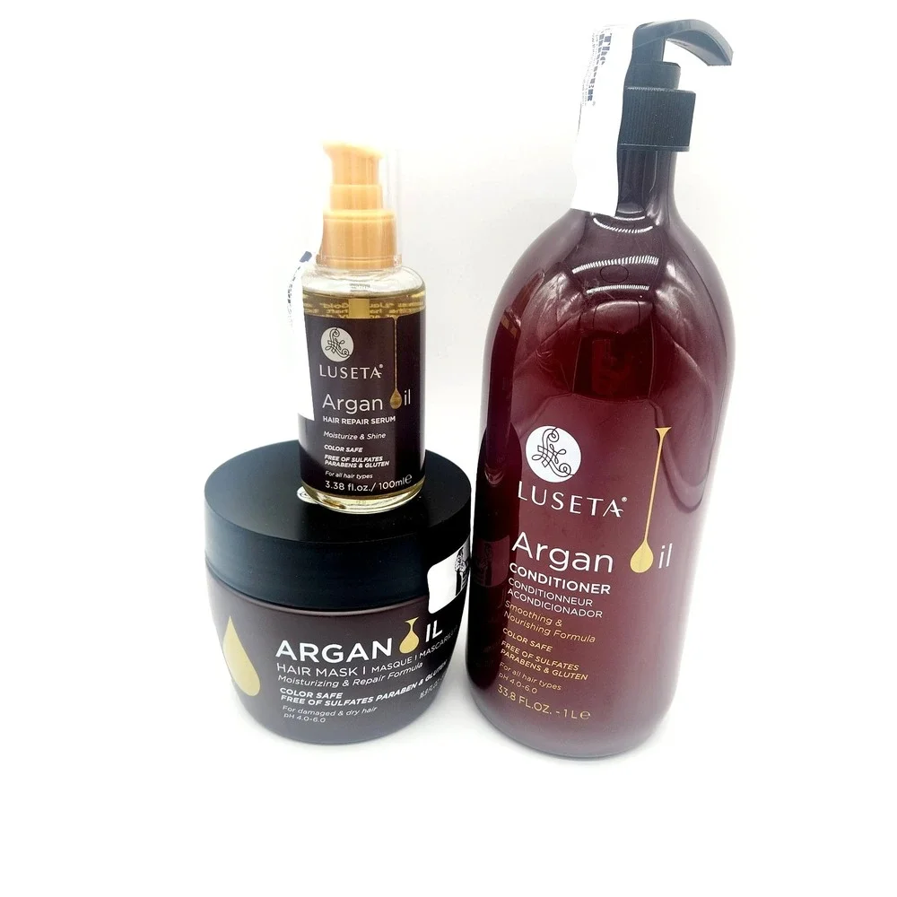 Luseta‎ Argan Oil Conditioner, Hair Mask & Repair Serum Set – Nourishing 3 Pack